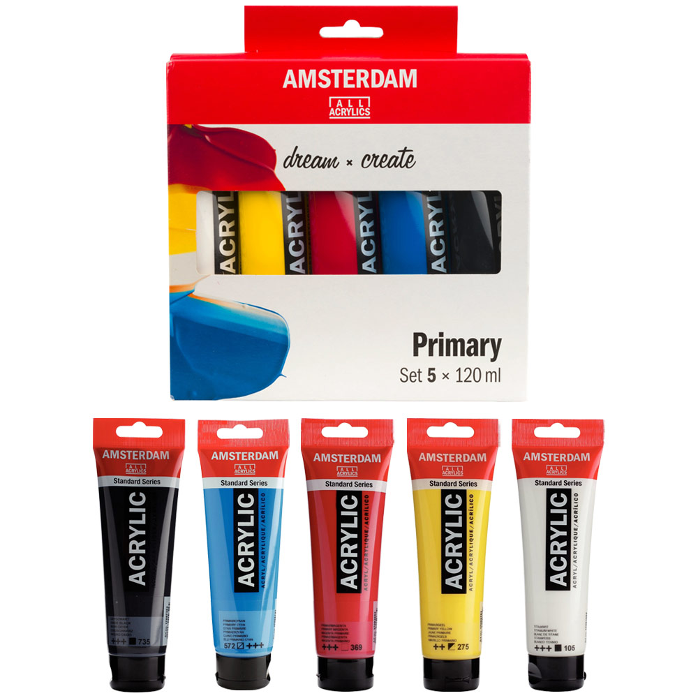 Amsterdam Acrylic Standard Series 5 x 120ml Set Primary