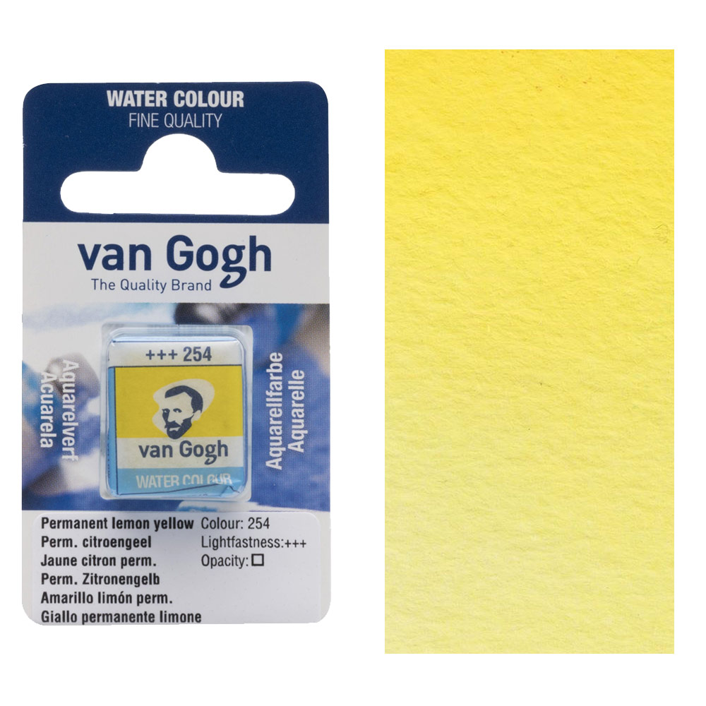 Van Gogh Watercolour Half Pan Permanent Lemon Yellow