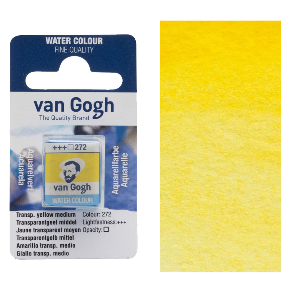 Van Gogh Watercolour Half Pan Transparent Yellow Medium
