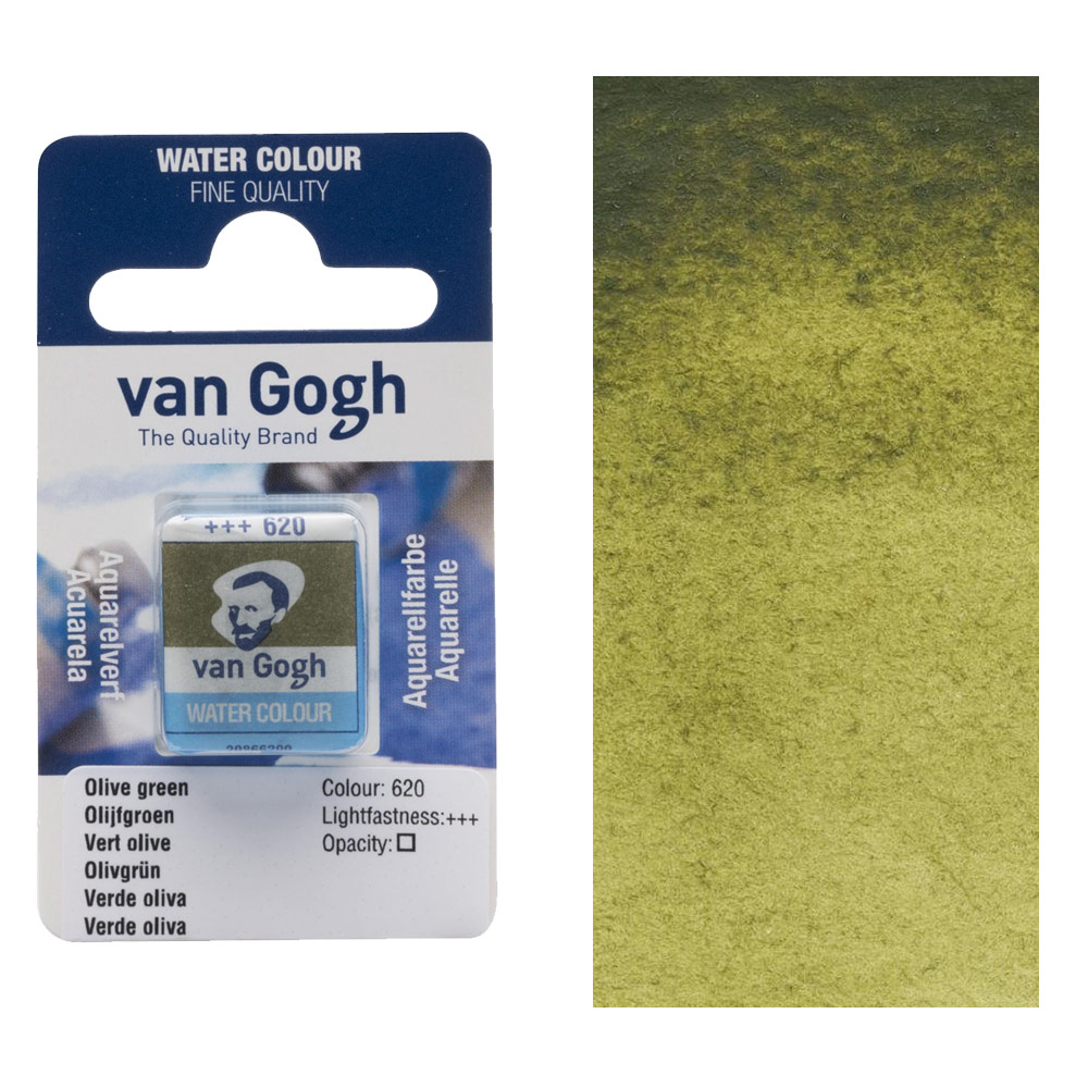 Van Gogh Watercolour Half Pan Olive Green