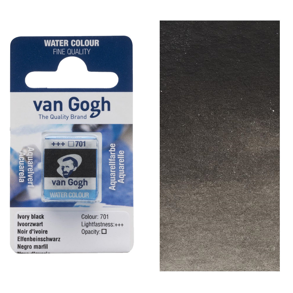 Van Gogh Watercolour Half Pan Ivory Black