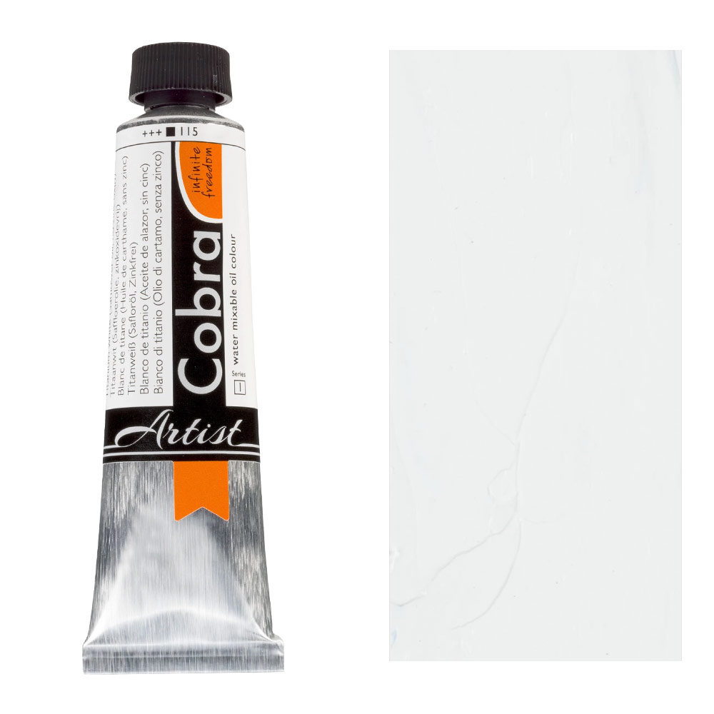 Cobra Water Mixable Oil Color 40ml Titanium White (Safflower)