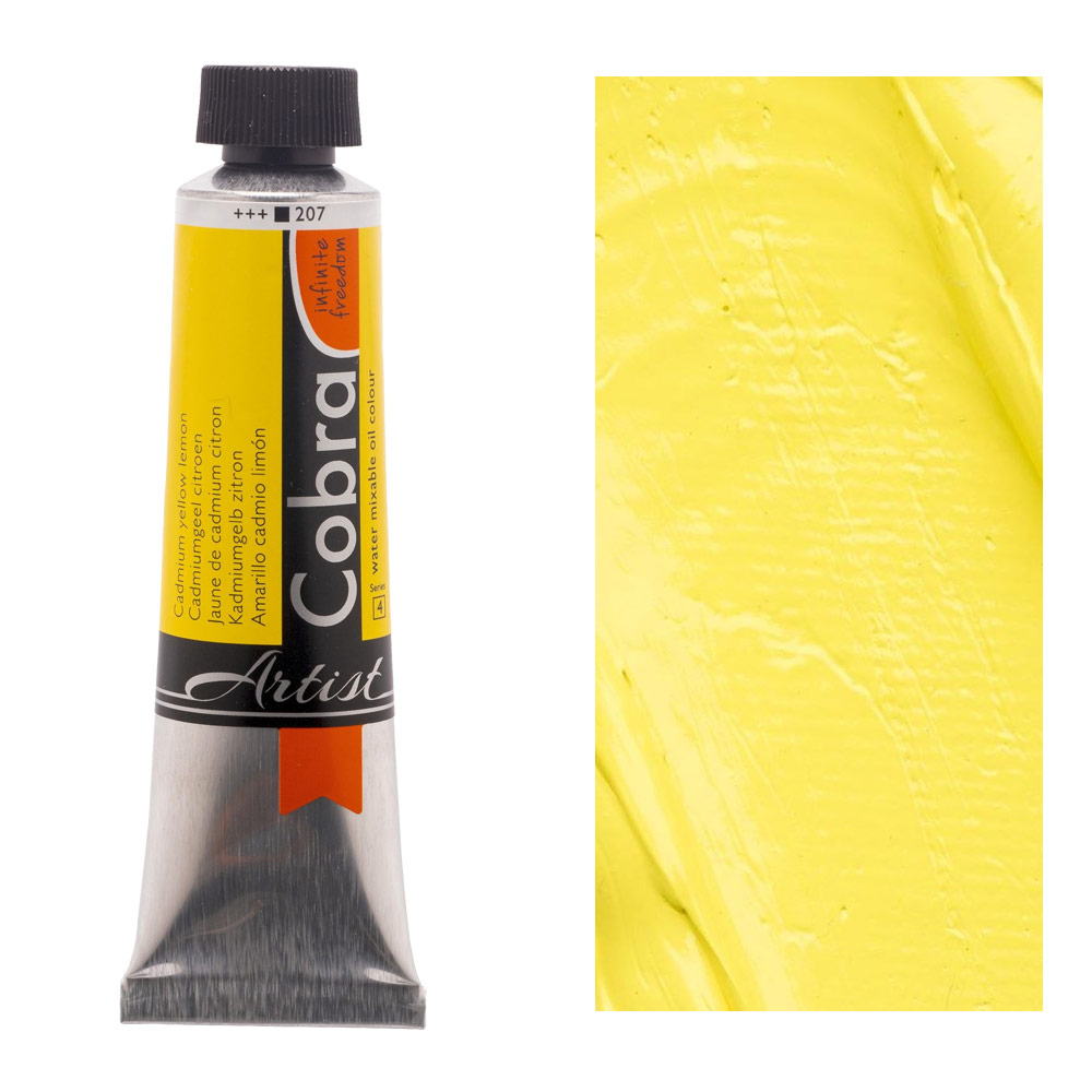 Cobra Water Mixable Oil Color 40ml Cadmium Yellow Lemon