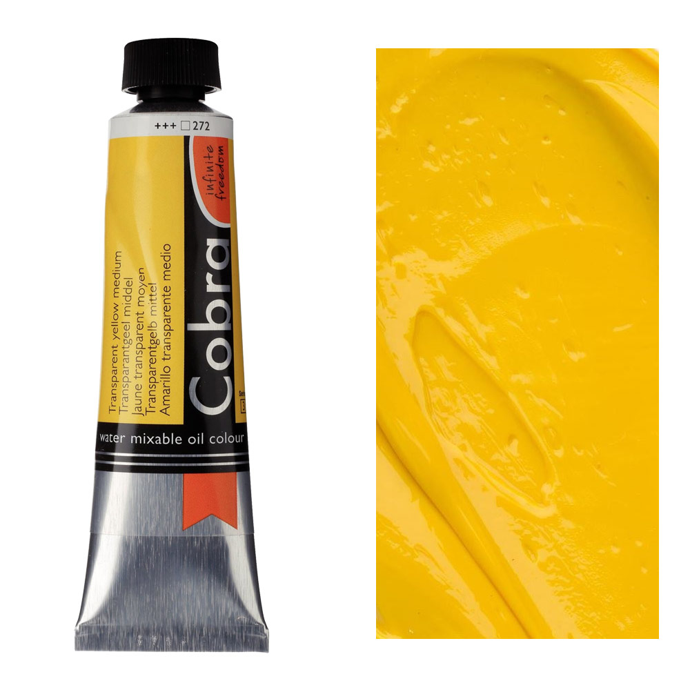 Cobra Water Mixable Oil Color 40ml Transparent Yellow Medium