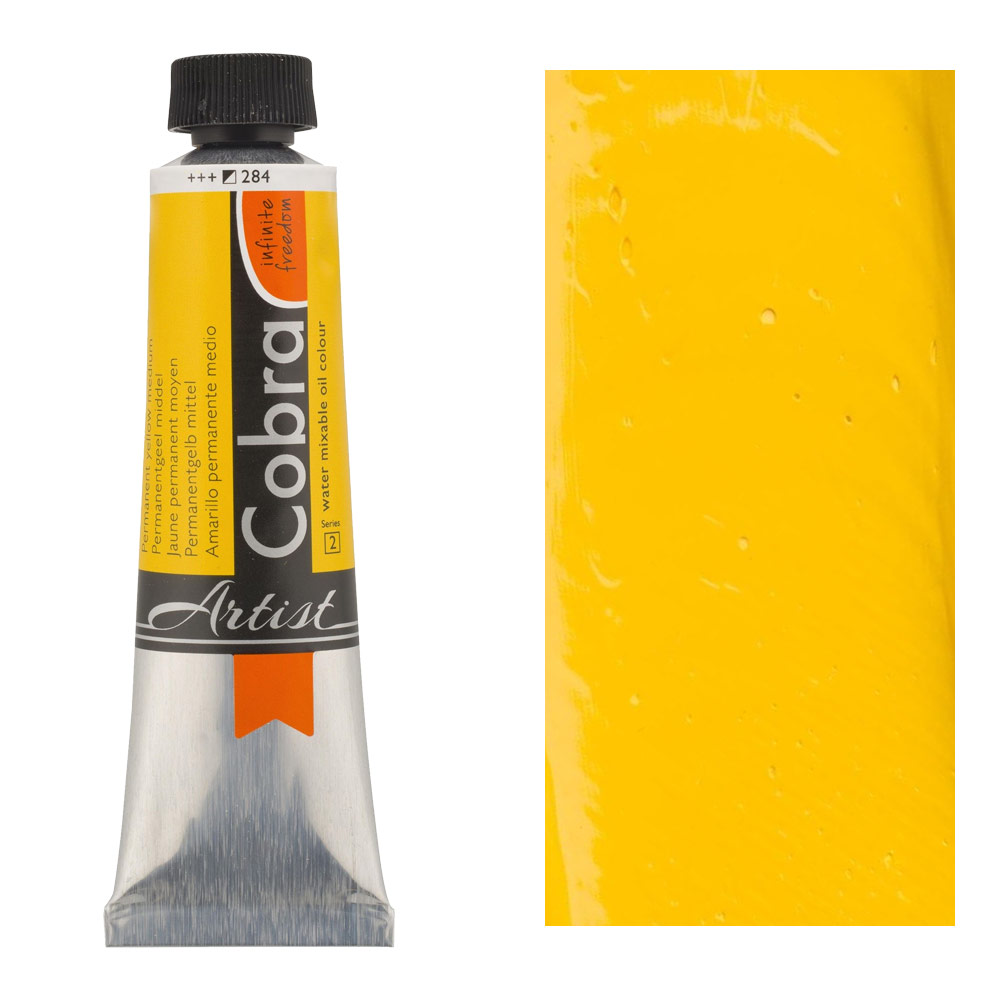 Cobra Water Mixable Oil Color 40ml Permanent Yellow Medium