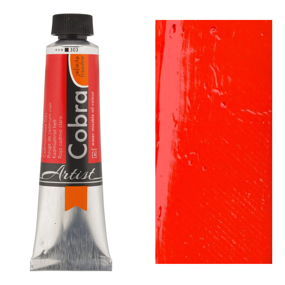 Cobra Water Mixable Oil Color 40ml Cadmium Red Light