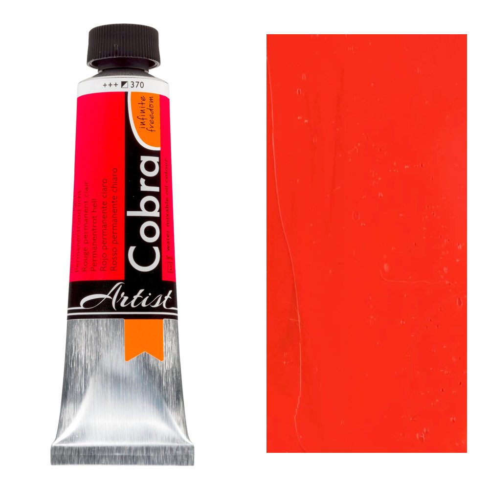 Cobra Water Mixable Oil Color 40ml Permanent Red Light