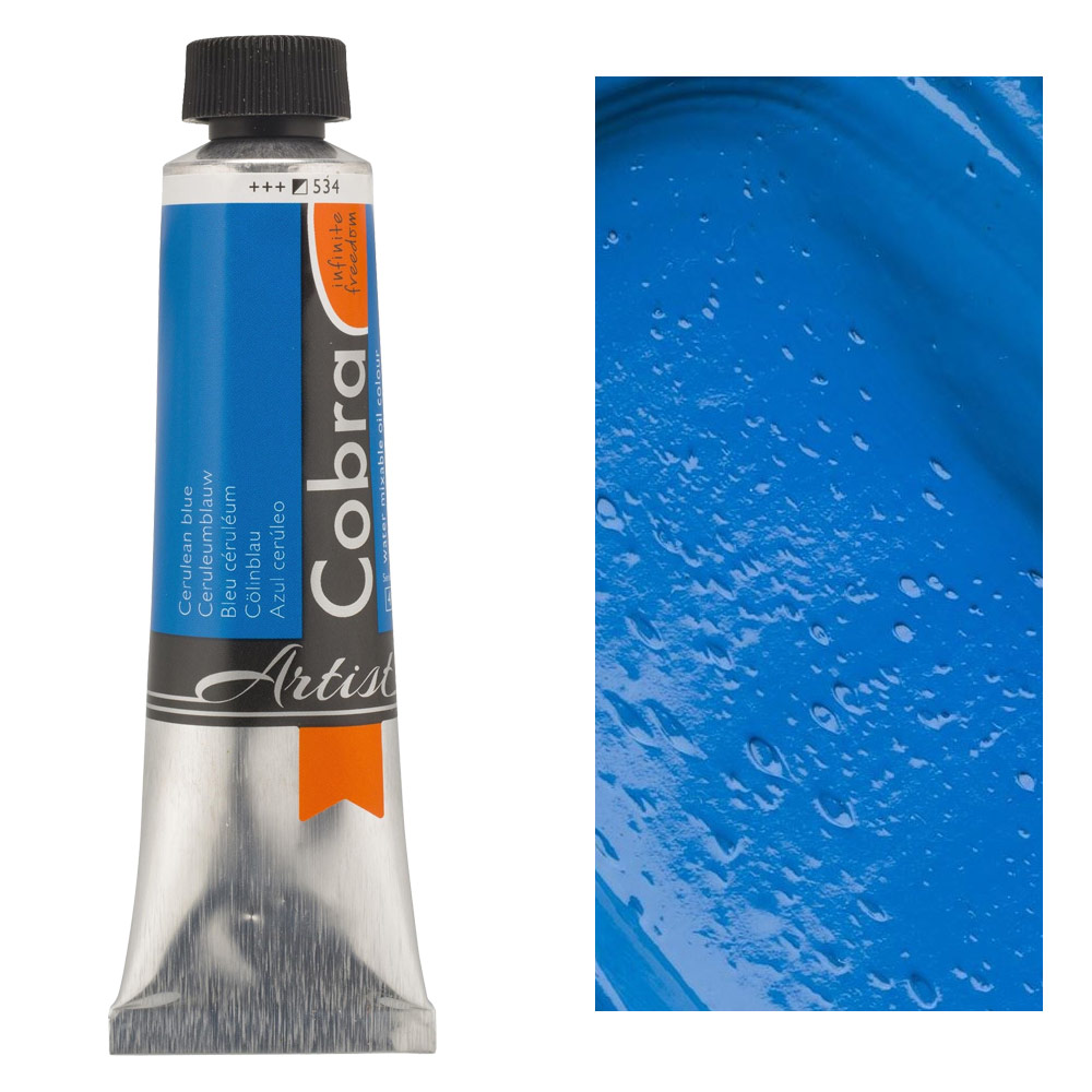 Cobra Water Mixable Oil Color 40ml Cerulean Blue