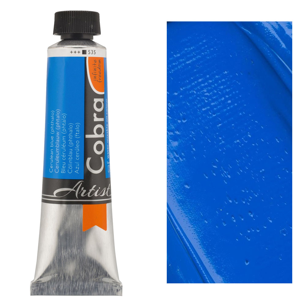 Cobra Water Mixable Oil Color 40ml Cerulean Blue (Phthalo)