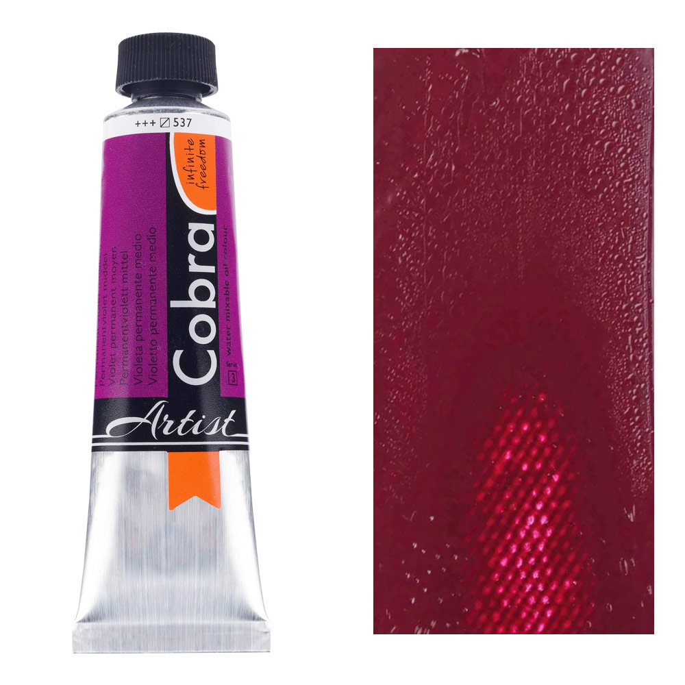 Cobra Water Mixable Oil Color 40ml Permanent Violet Medium