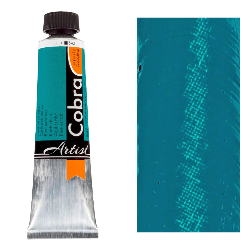 Cobra Water Mixable Oil Color 40ml Carribean Blue