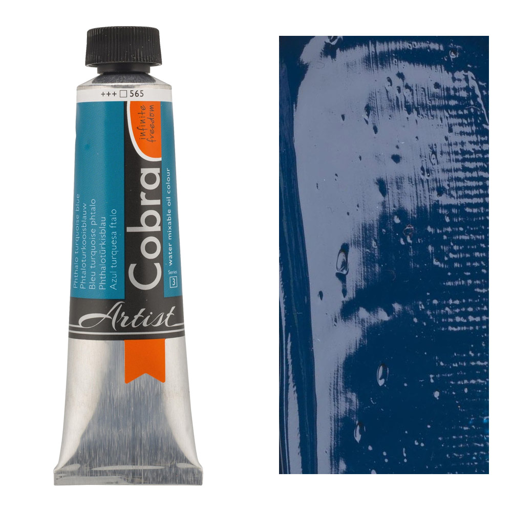 Cobra Water Mixable Oil Color 40ml Phthalo Turquoise Blue