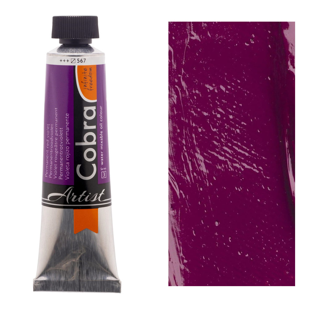 Cobra Water Mixable Oil Color 40ml Permanent Red Violet