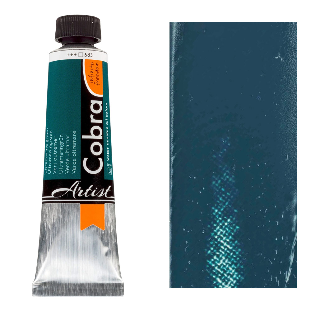 Cobra Water Mixable Oil Color 40ml Ultramarine Green