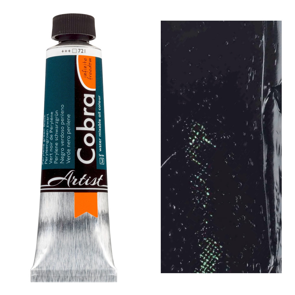 Cobra Water Mixable Oil Color 40ml Perylene Green Black