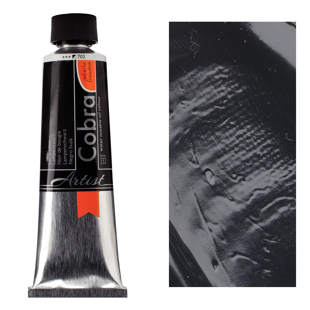 Cobra Water Mixable Oil Color 150ml Lamp Black