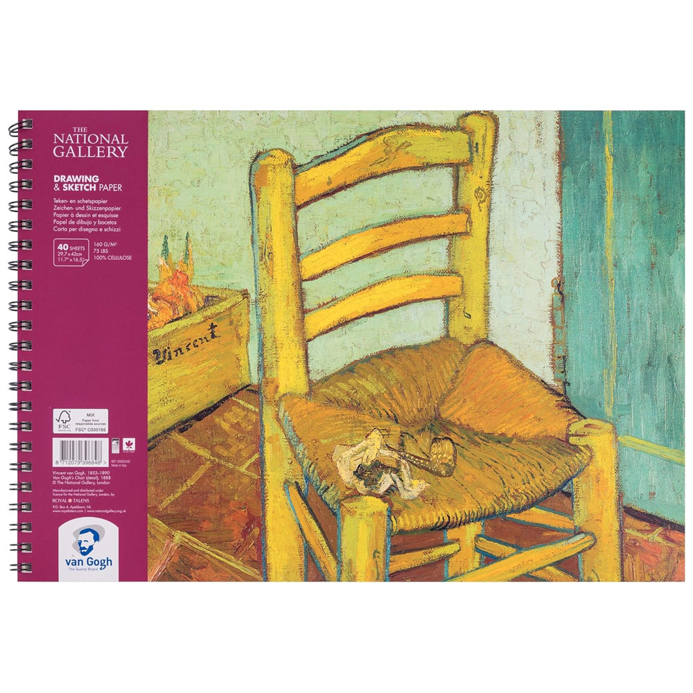 Van Gogh A3 National Gallery Drawing Paper Spiral Pad 40 Sheets 11.7"x16.5"