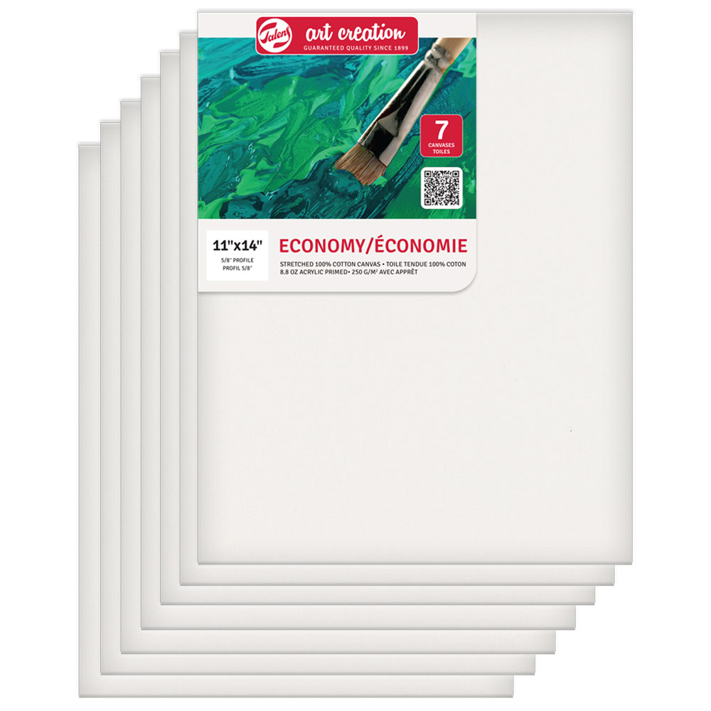 Talens Art Creation Economy Cotton Stretched Canvas 7 Pack 11"x14"