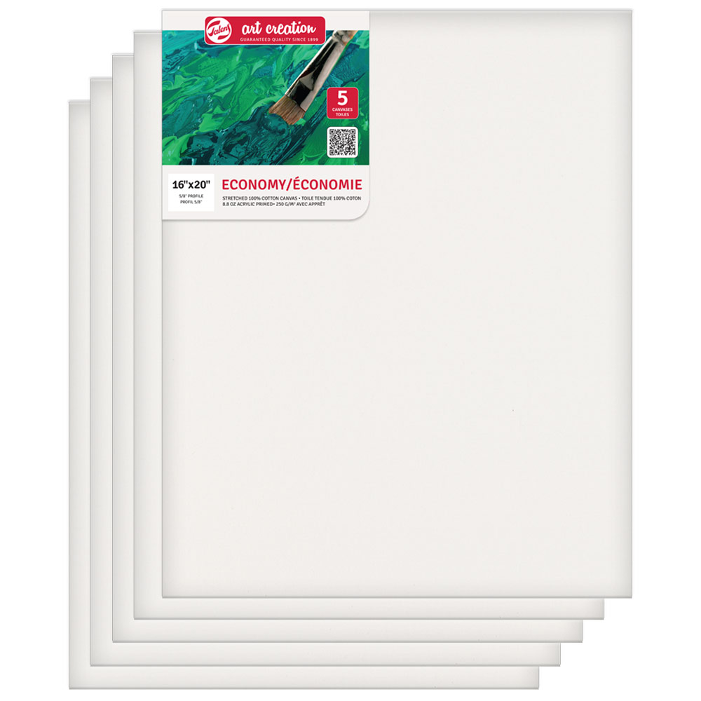 Talens Art Creation Economy Cotton Stretched Canvas 5 Pack 16"x20"