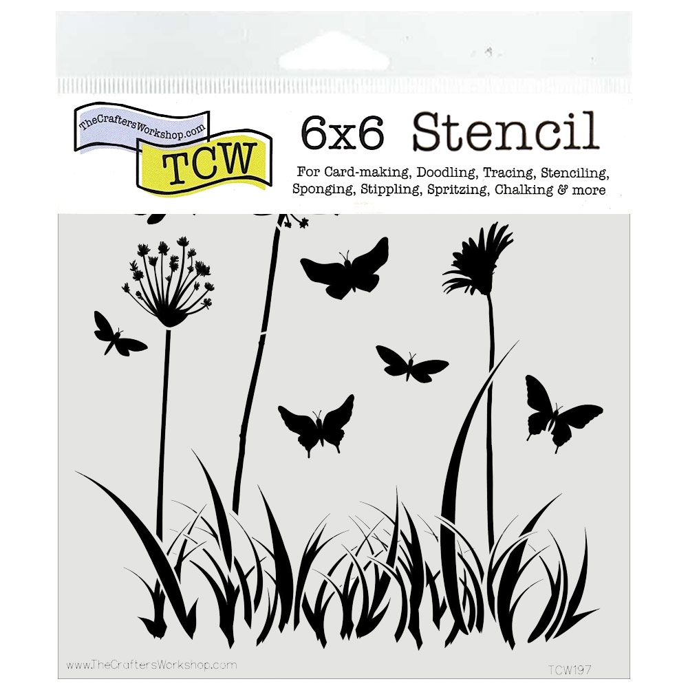 The Crafter's Workshop Stencil 6"x6" Butterfly Meadow
