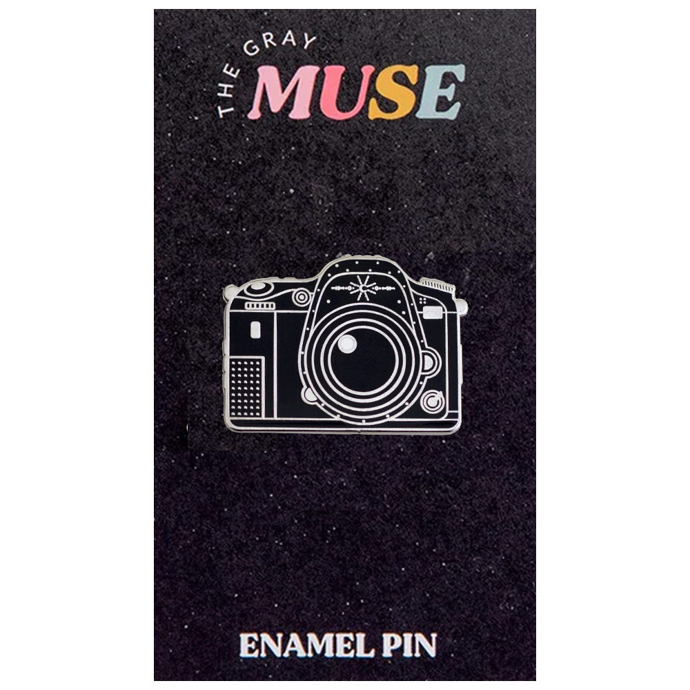 The Gray Muse Enamel Pin DSLR Camera