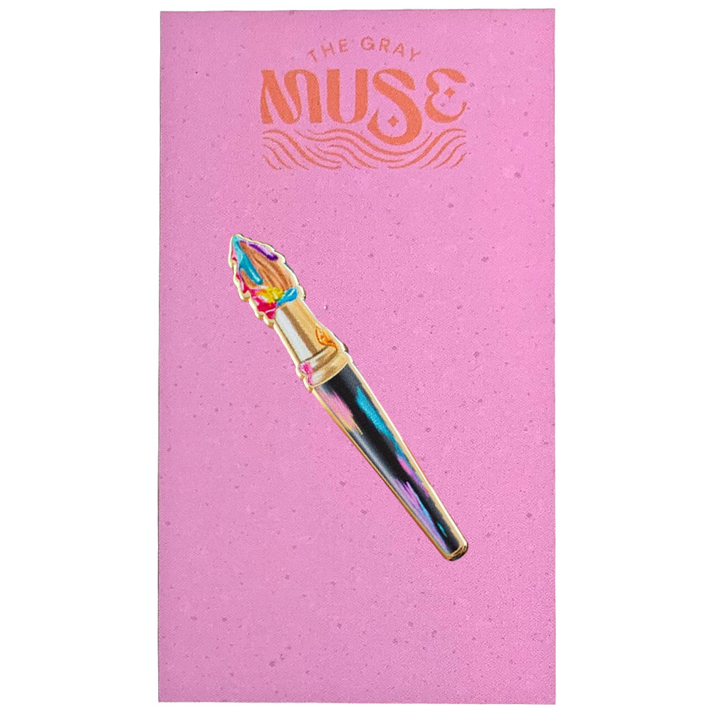 The Gray Muse Ename Pin Rainbow Brush V2