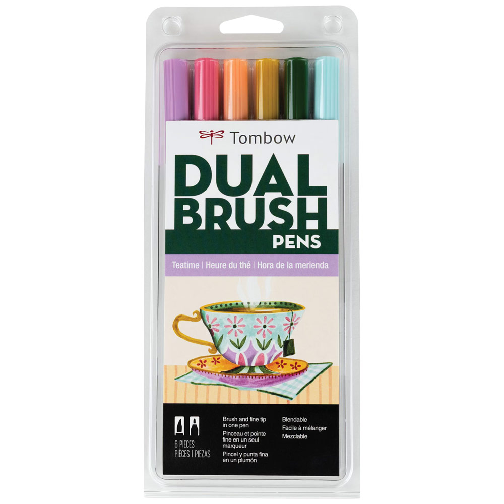 Tombow Dual Brush Pen 6 Set Teatime