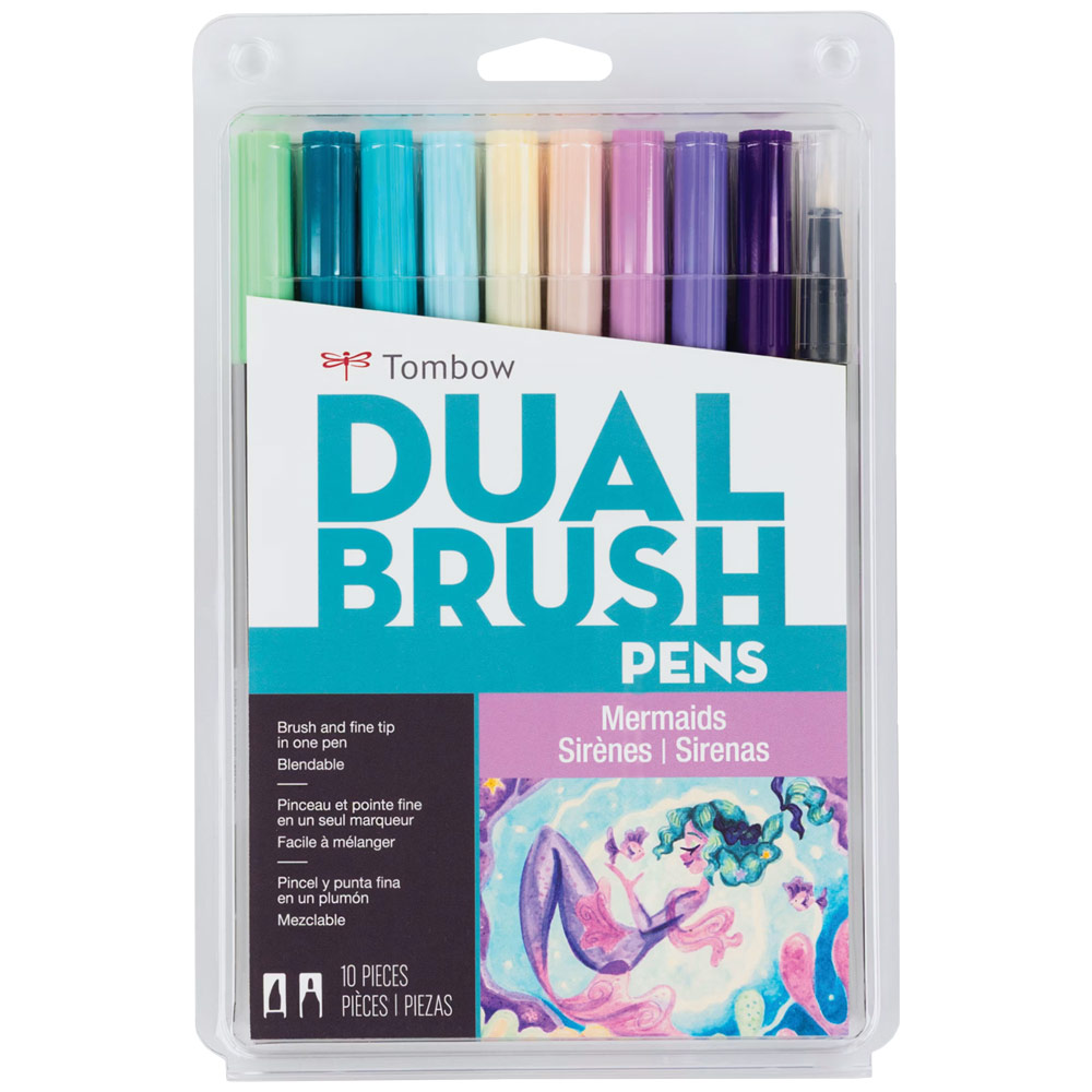 Tombow Dual Brush Pen 10 Set Mermaids