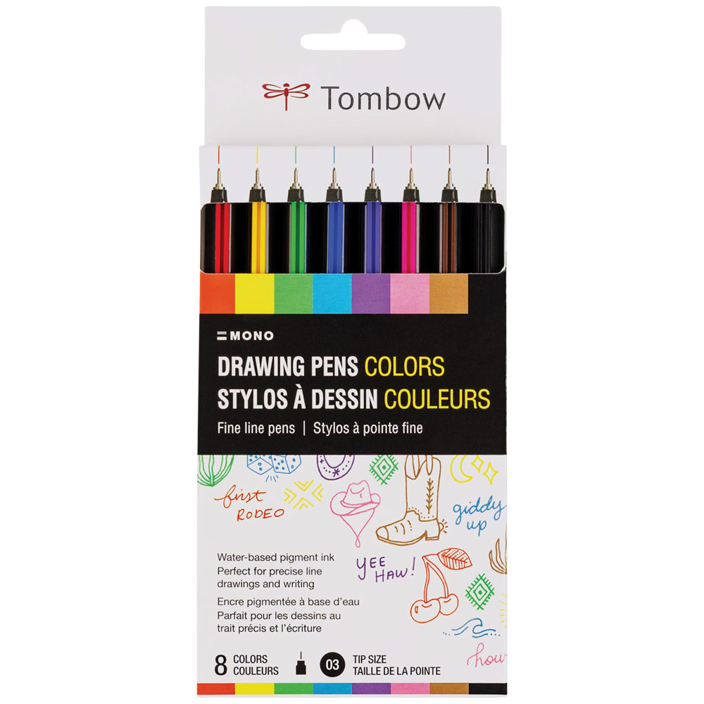 Tombow MONO 03 Drawing Pen 8 Set Assorted Colors