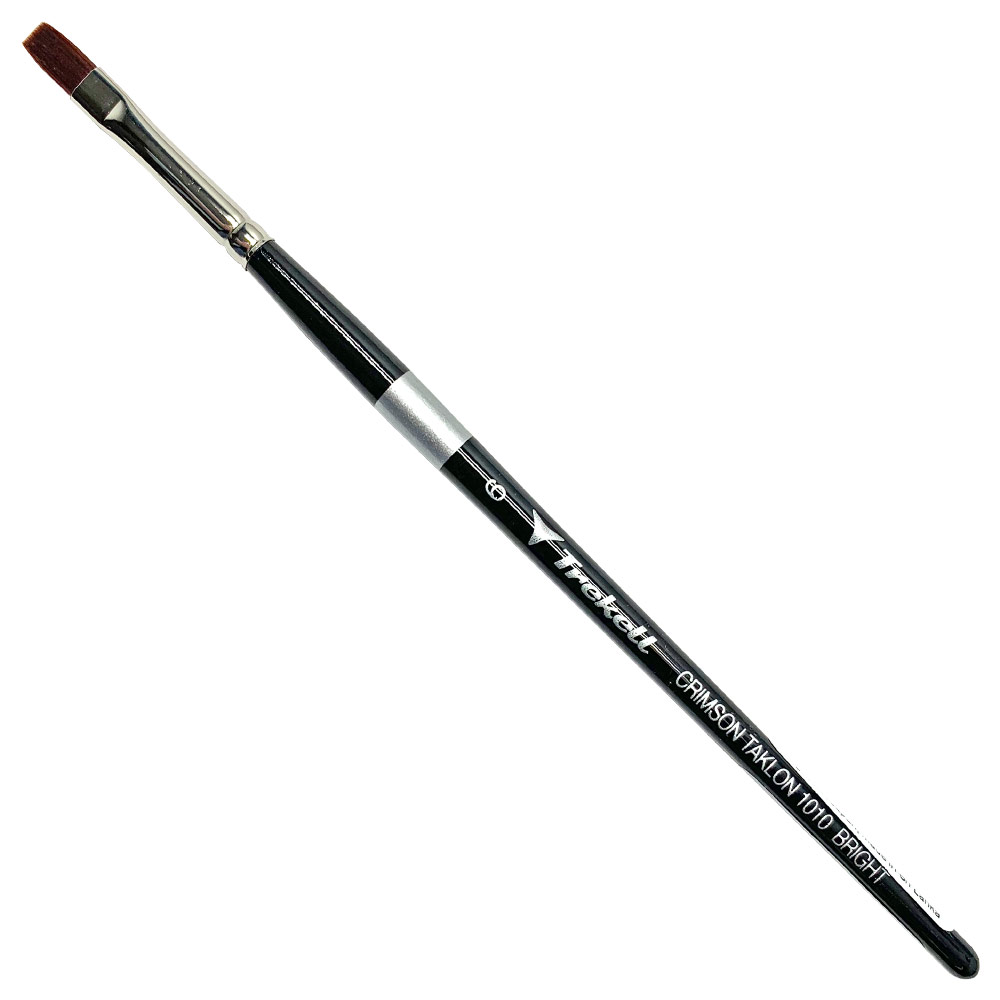 Trekell Crimson Taklon Synthetic 6" Short Brush Series 1010 Bright #6