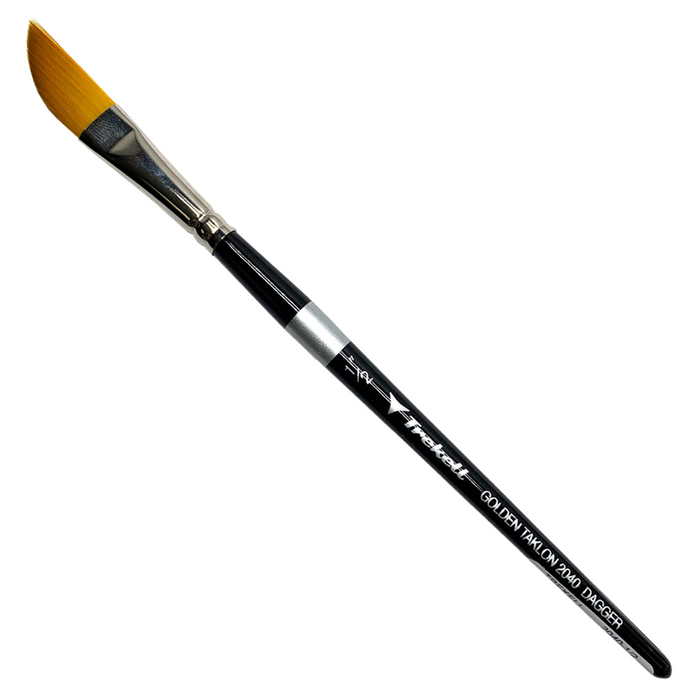 Trekell Golden Taklon Synthetic SH Brush Series 2040 Dagger 1/2"