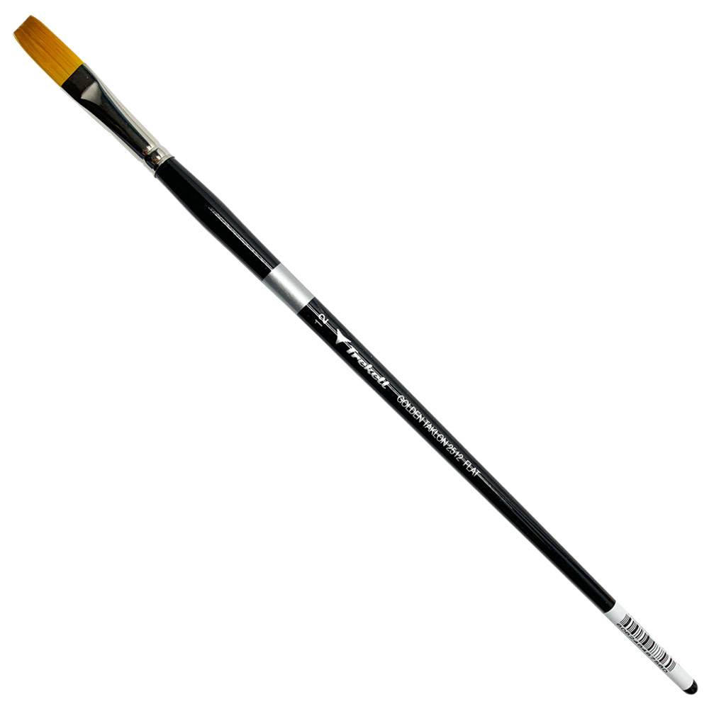 Trekell Golden Taklon Synthetic LH Brush Series 2512 Flat #12