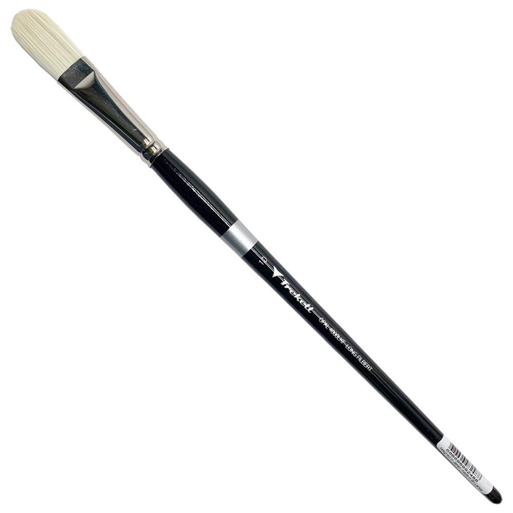 Trekell Opal Synthetic Hog Bristle Brush Series 4000LKF Long Filbert #10