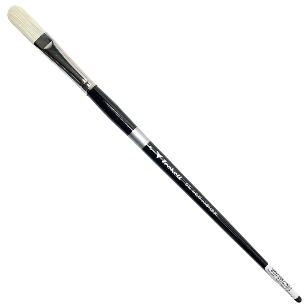 Trekell Opal Synthetic Hog Bristle Brush Series 4000LKF Long Filbert #8
