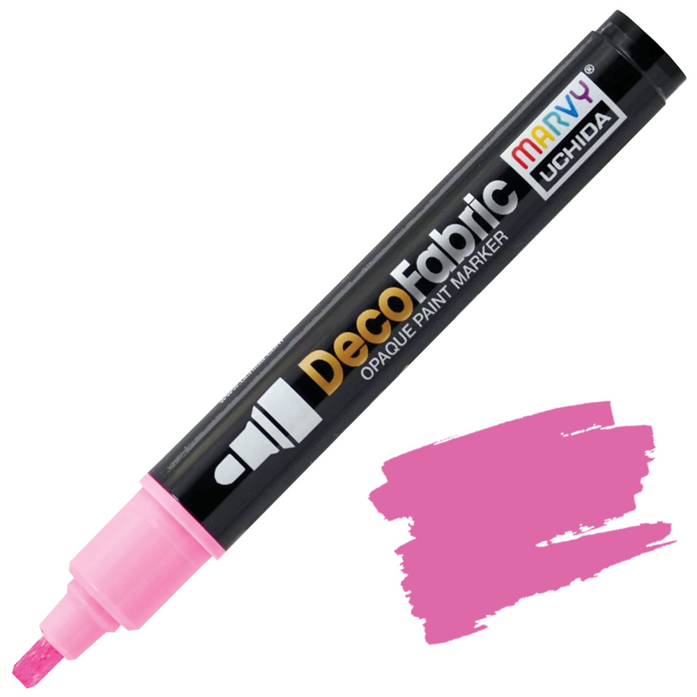 Marvy Uchida DecoFabric Opaque Paint Marker Fluorescent Pink