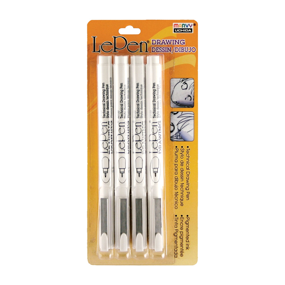 Marvy Uchida Le Pen Drawing Pen 4 Set Assorted