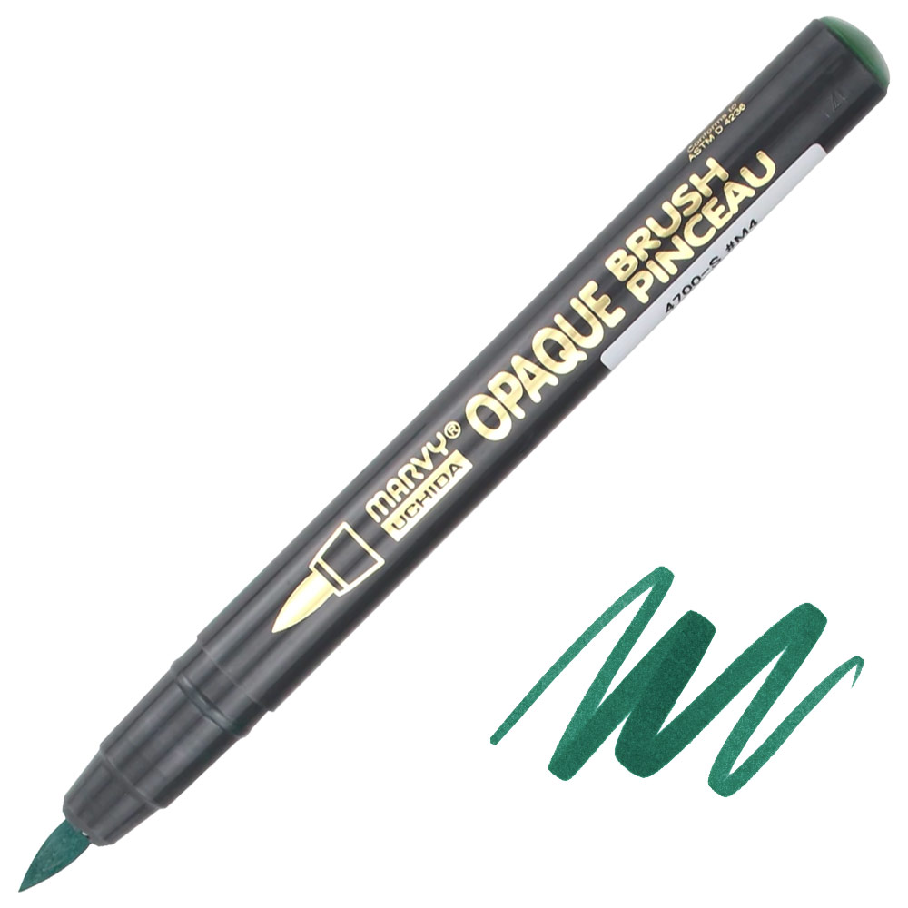 Marvy Uchida Opaque Brush Marker Metallic Green