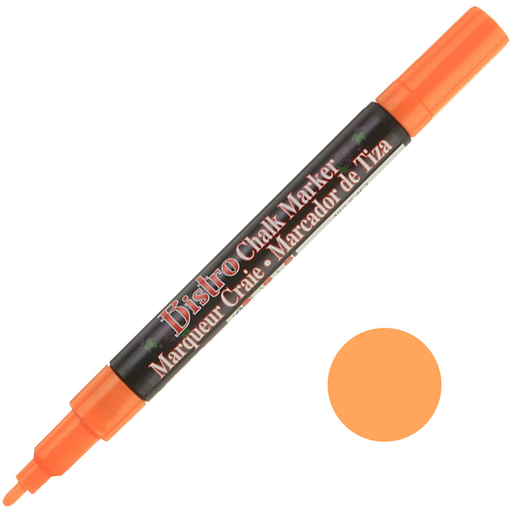 Marvy Uchida Bistro Chalk Marker Fine Fluorescent Orange