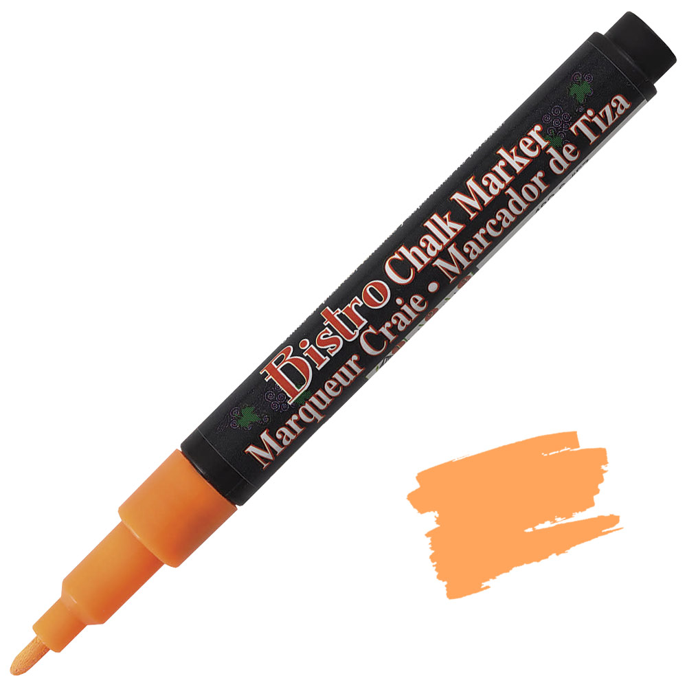 Marvy Uchida Bistro Chalk Marker Fine Fluorescent Orange