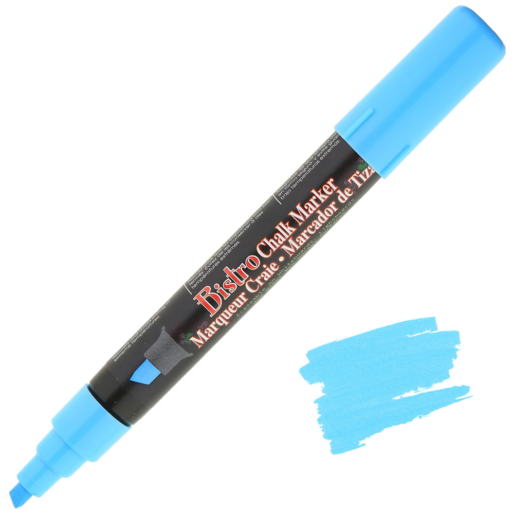 Marvy Uchida Bistro Chalk Marker Chisel Fluorescent Blue