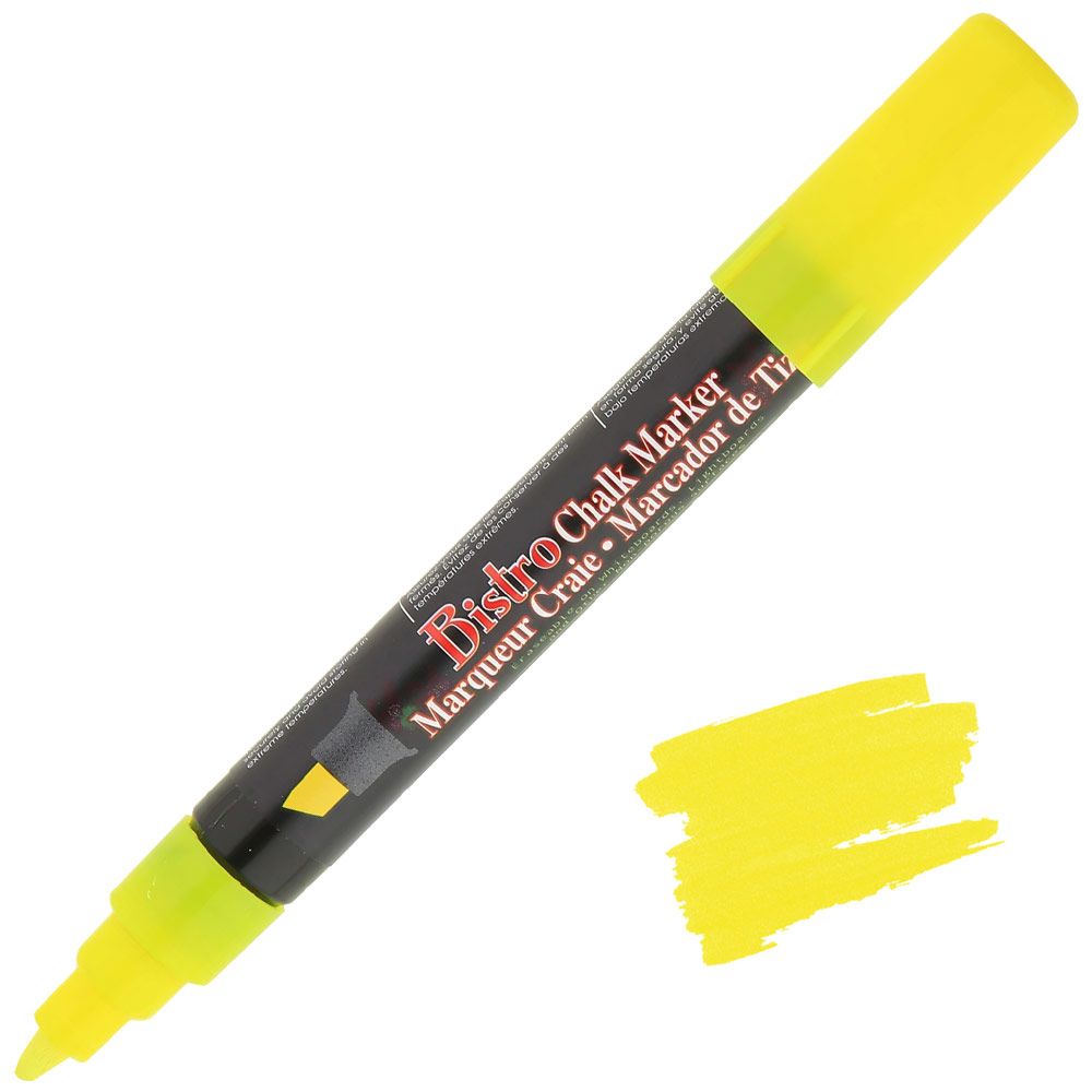 Marvy Uchida Bistro Chalk Marker Chisel Fluorewcent Yellow