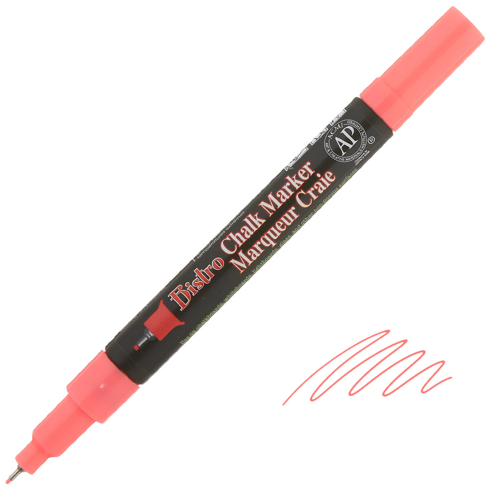 Marvy Uchida Bistro Chalk Marker Extra Fine Fluorescent Red