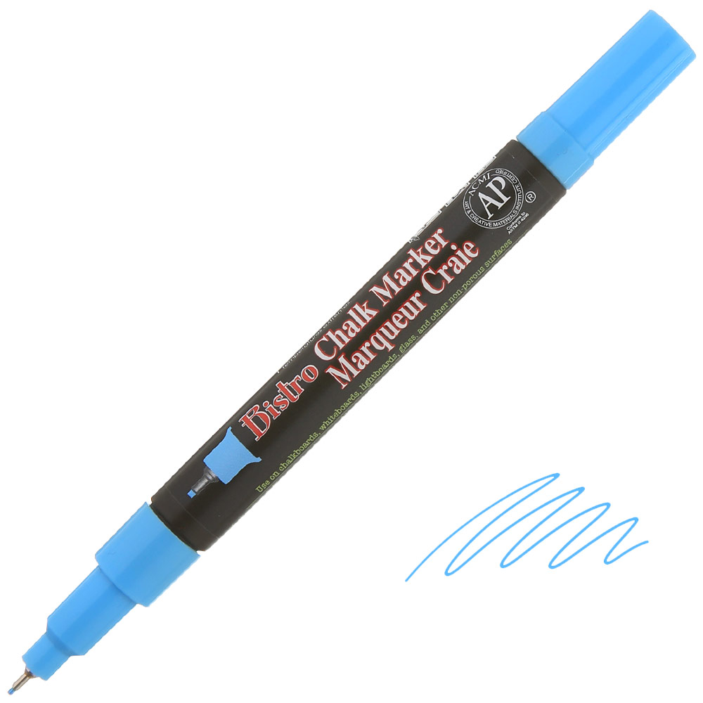 Marvy Uchida Bistro Chalk Marker Extra Fine Fluorescent Blue