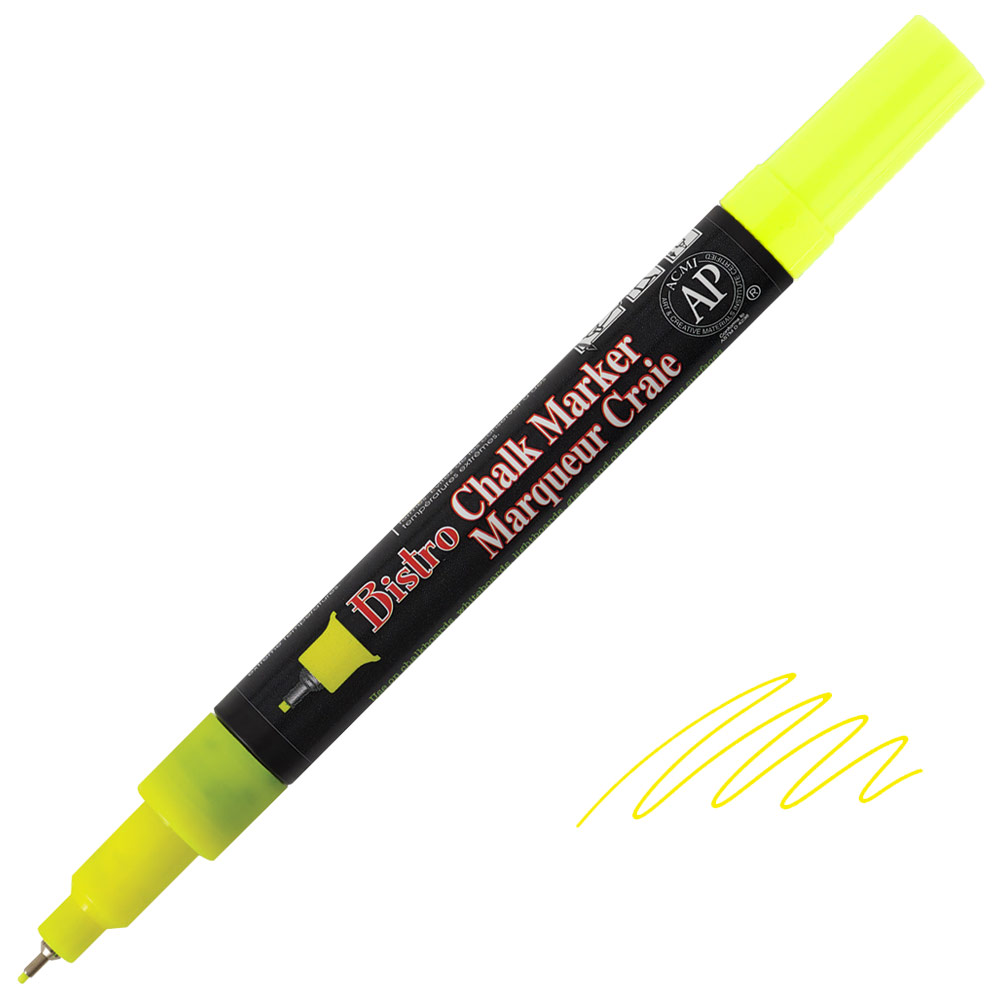 Marvy Uchida Bistro Chalk Marker Extra Fine Fluorescent Yellow