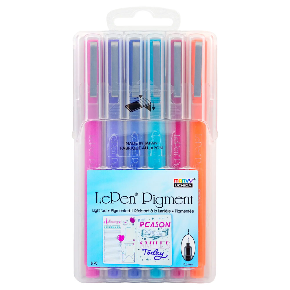 Marvy Uchida Le Pen Pigment Extra Fine 6 Set Jewel