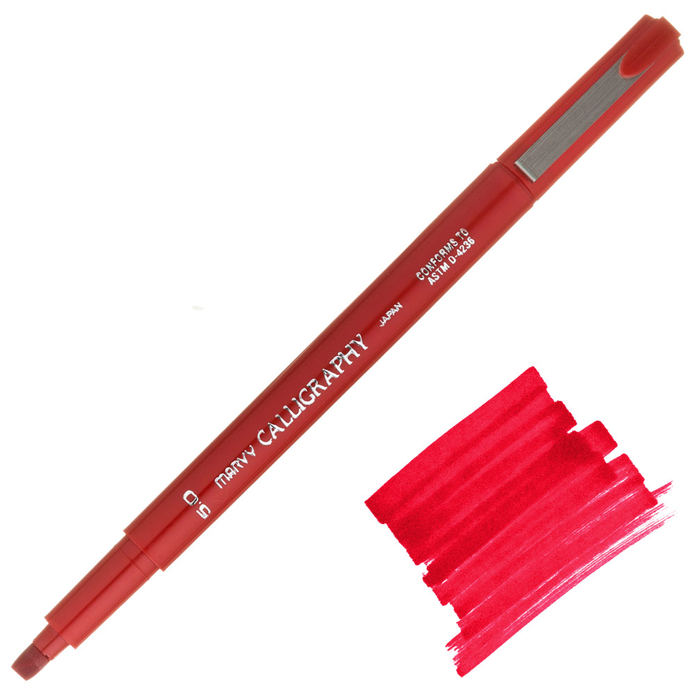 Marvy Calligraphy Marker 5.0mm Red