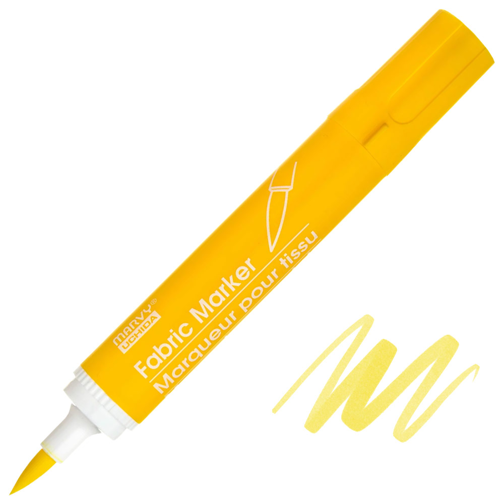Uchida Fabric Brush Marker, Yellow Pigmented Ink
