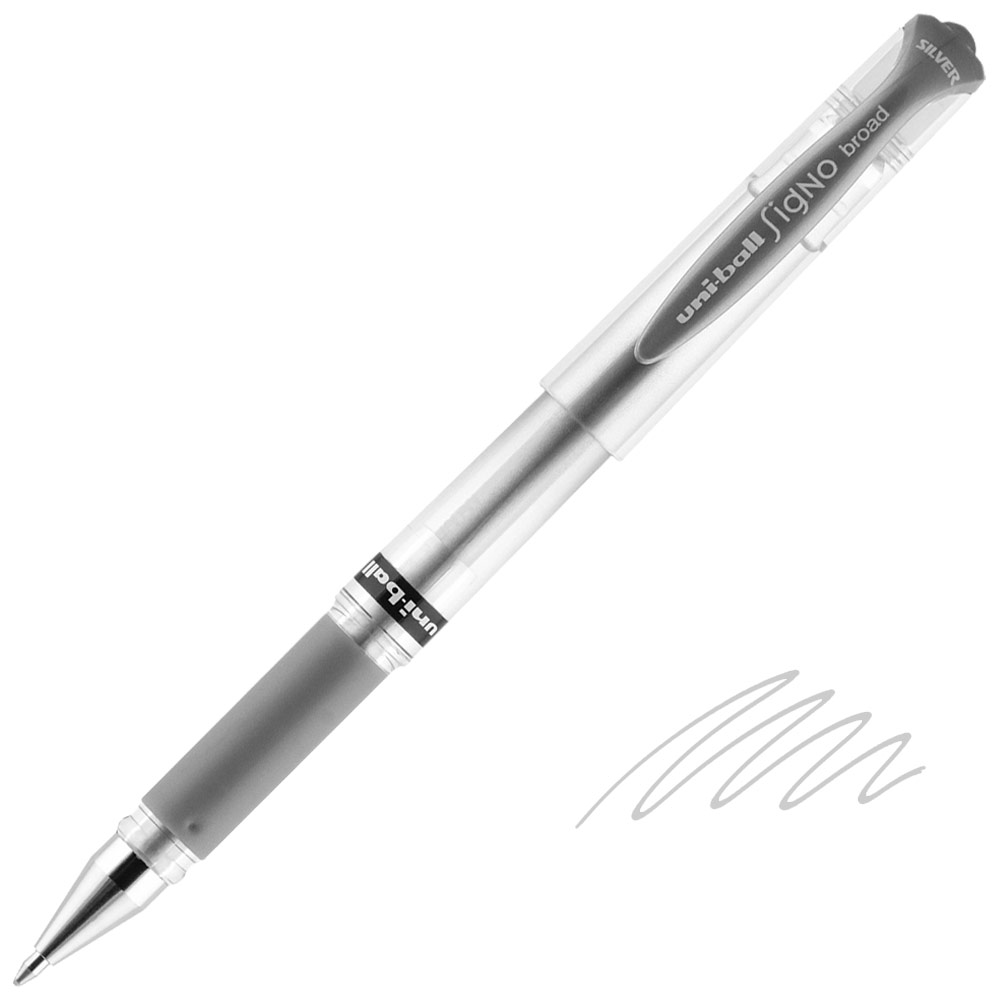 Uniball Signo Impact Gel Pen 1.0mm Silver