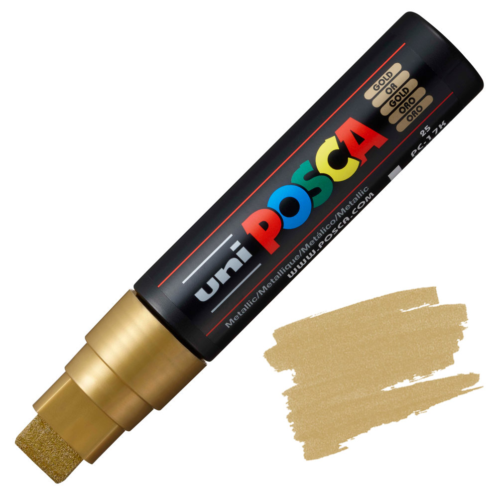 Uni POSCA PC-17K Acrylic Paint Marker Extra Broad 15mm Gold