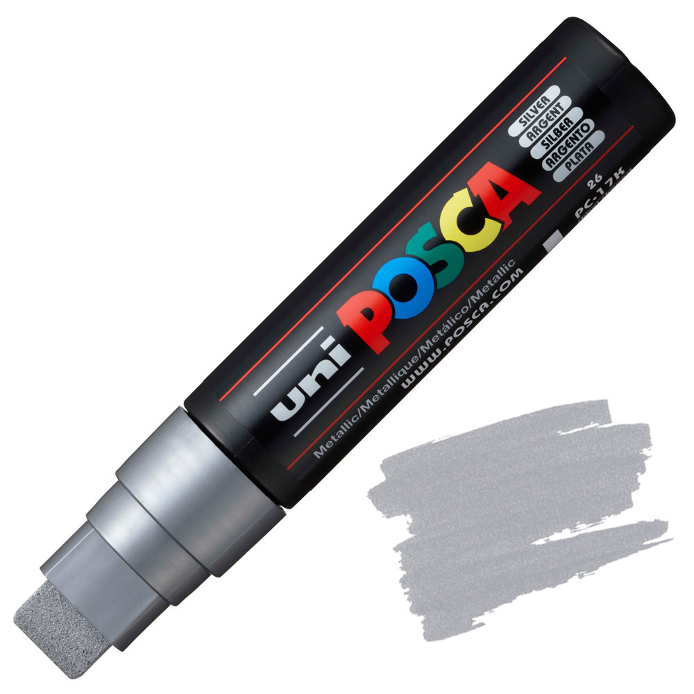 Uni POSCA PC-17K Acrylic Paint Marker Extra Broad 15mm Silver